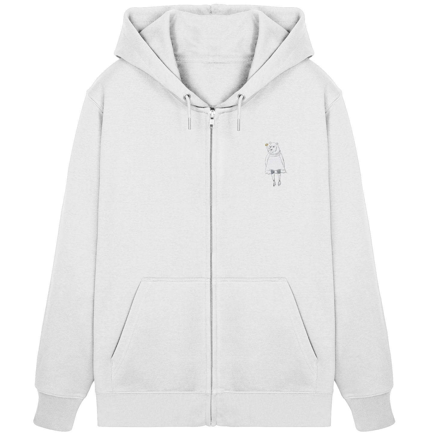 Rhino Embroidery - Organic Zipper (Stick)
