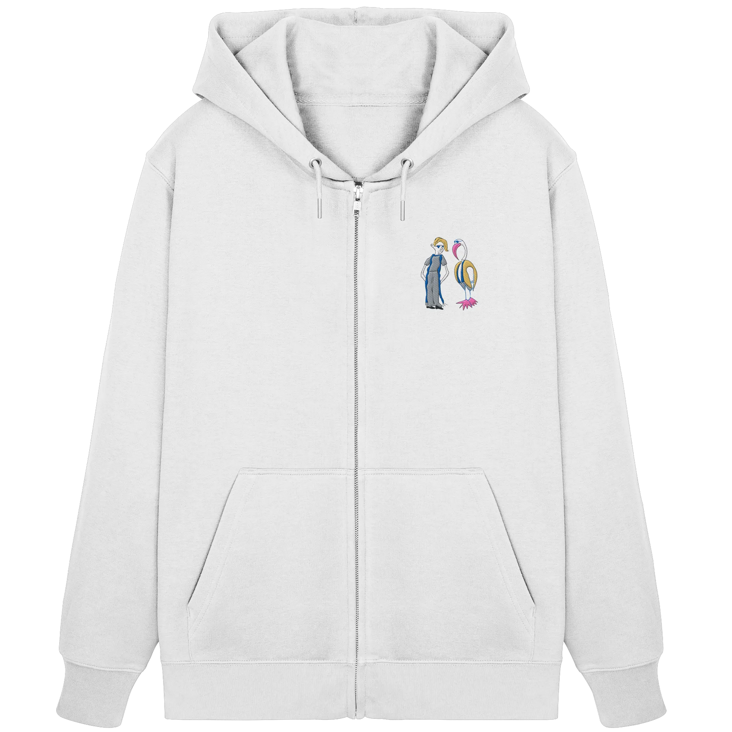 The Boy and the Heron Embroidered - Organic Zipper