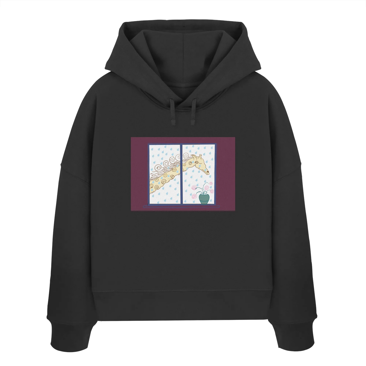 Giraffe  - Womens Organic Boxcut Hoodie