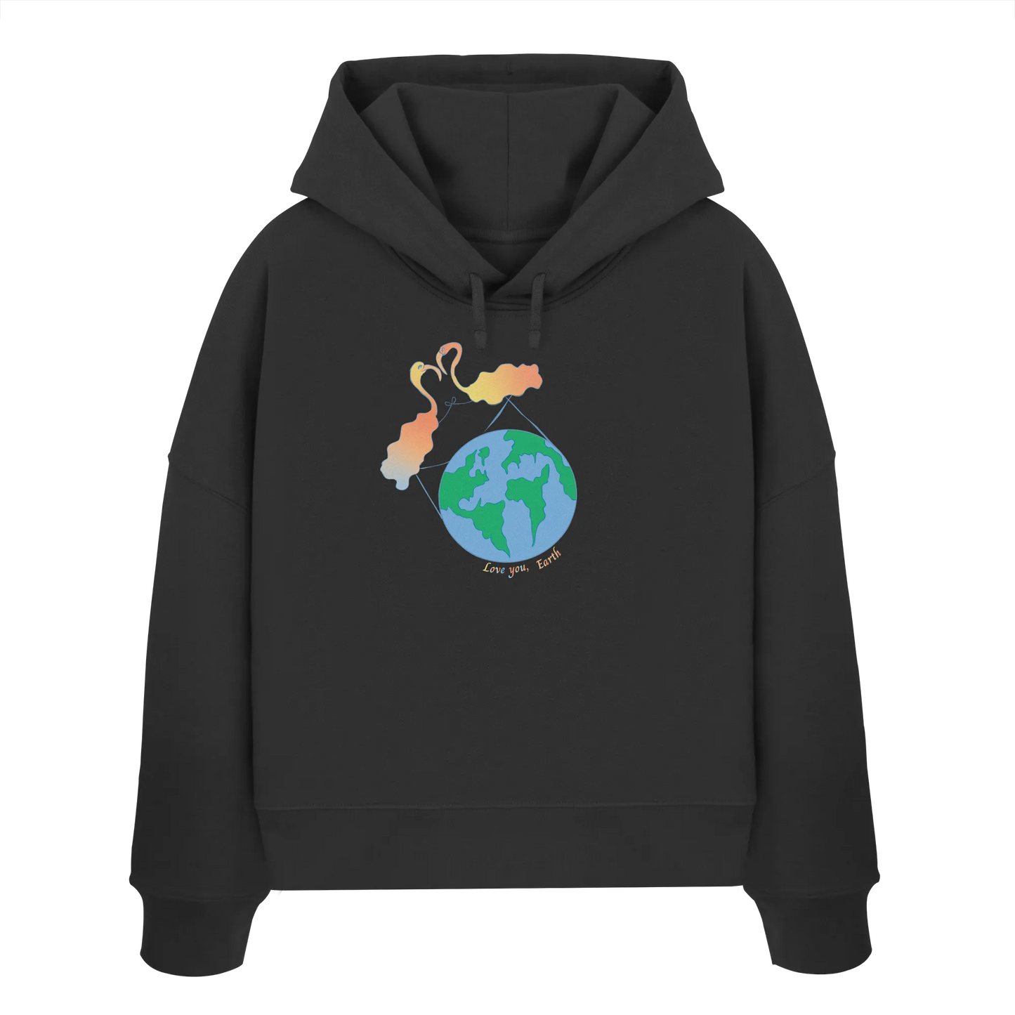 Love you Earth! - Womens Organic Boxcut Hoodie