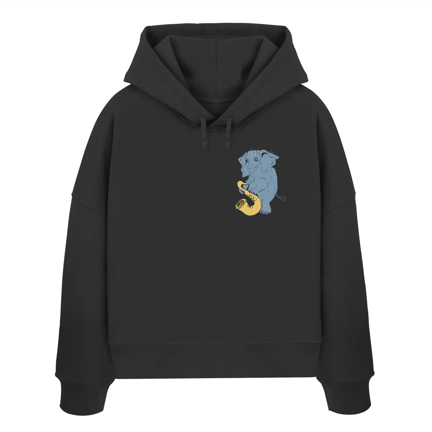 A sad Elephant  - Womens Organic Boxcut Hoodie