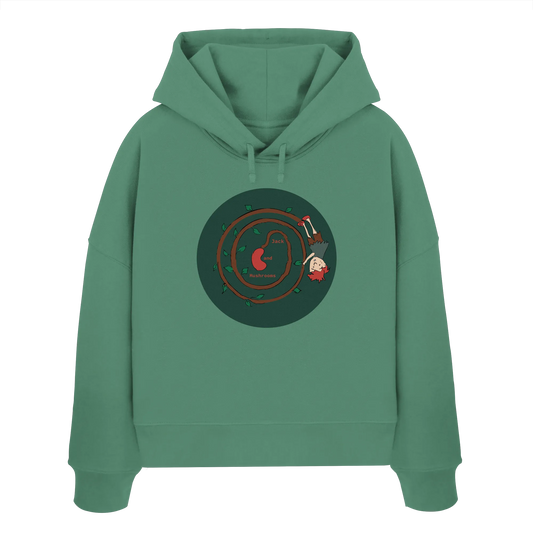 Jack and mushrooms! - Womens Organic Boxcut Hoodie