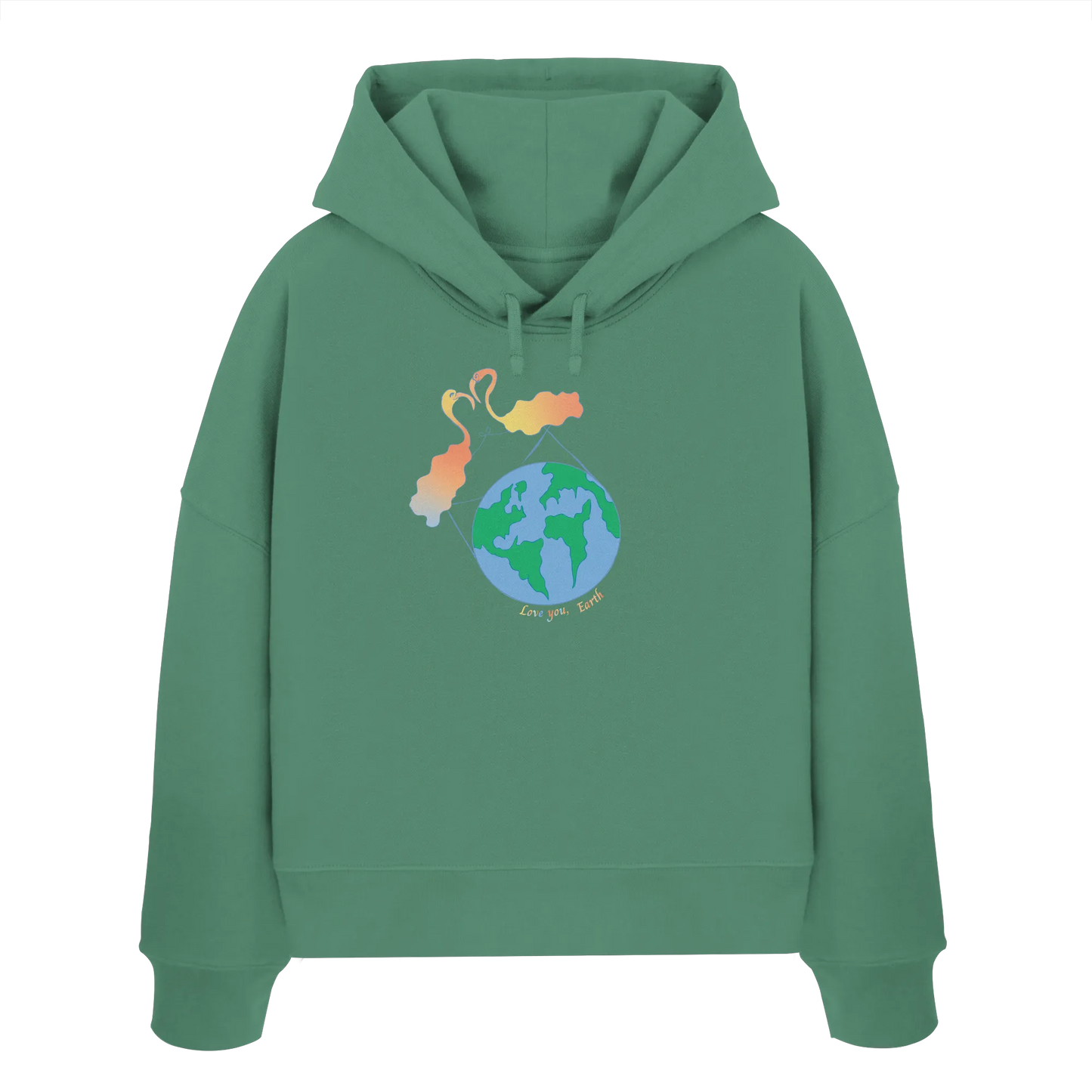 Love you Earth! - Womens Organic Boxcut Hoodie