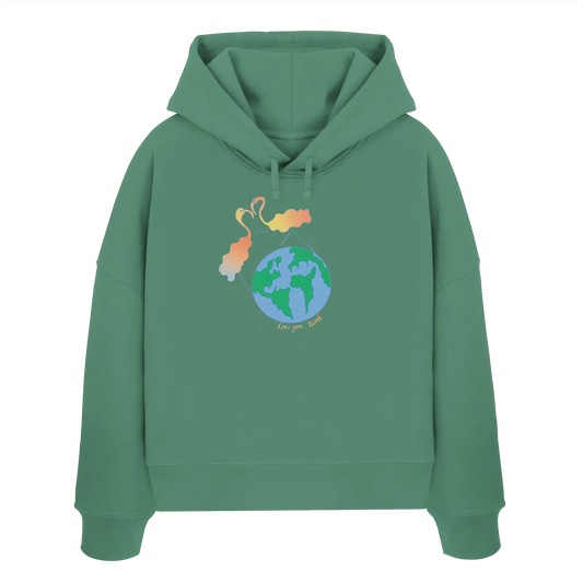 Love you Earth! - Womens Organic Boxcut Hoodie