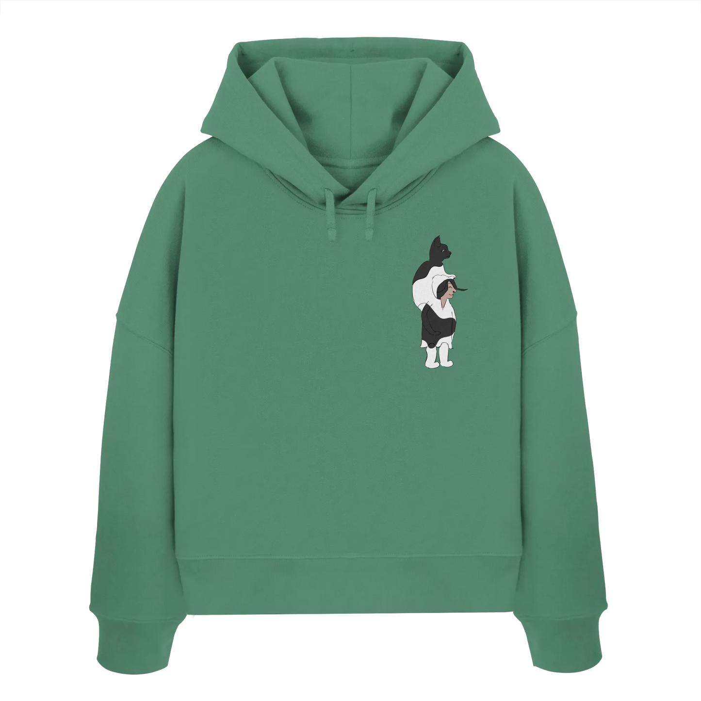 Cat Person - Womens Organic Boxcut Hoodie