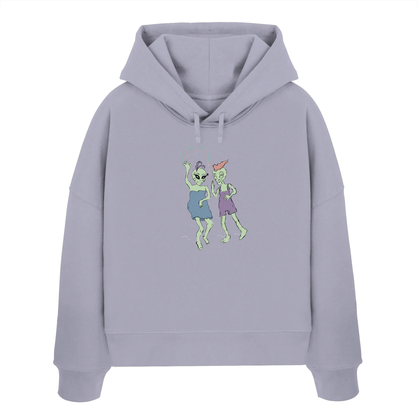 Dancing Aliens! - Womens Organic Boxcut Hoodie