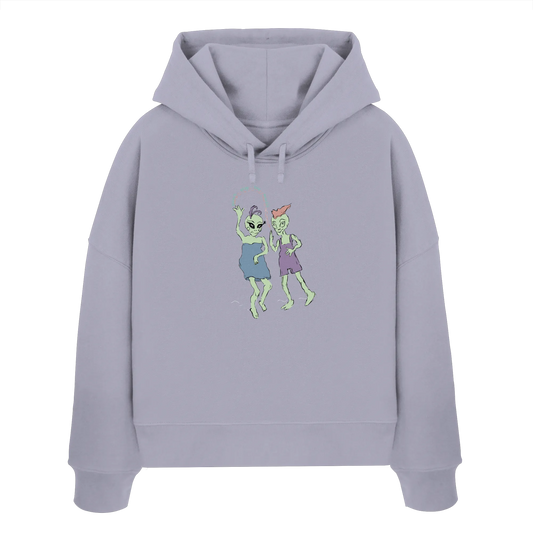 Dancing Aliens! - Womens Organic Boxcut Hoodie