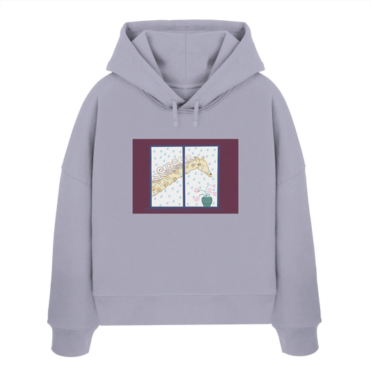 Giraffe  - Womens Organic Boxcut Hoodie