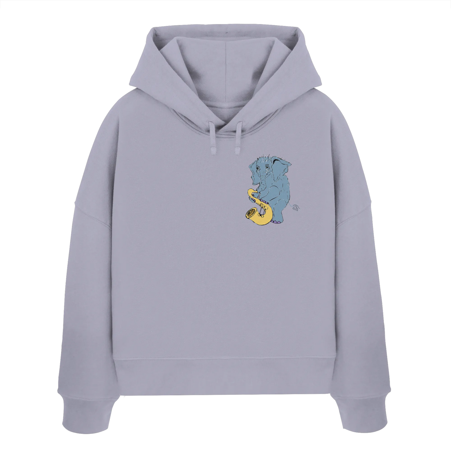A sad Elephant  - Womens Organic Boxcut Hoodie