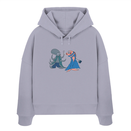 Octo and Fishy - Womens Organic Boxcut Hoodie