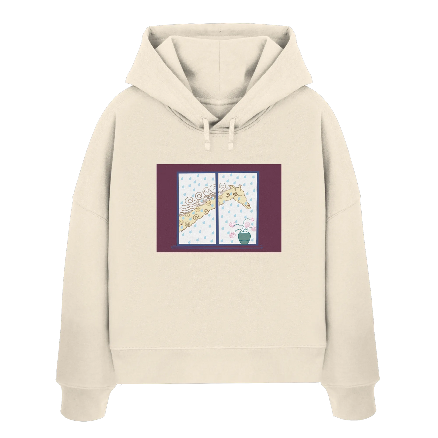 Giraffe  - Womens Organic Boxcut Hoodie