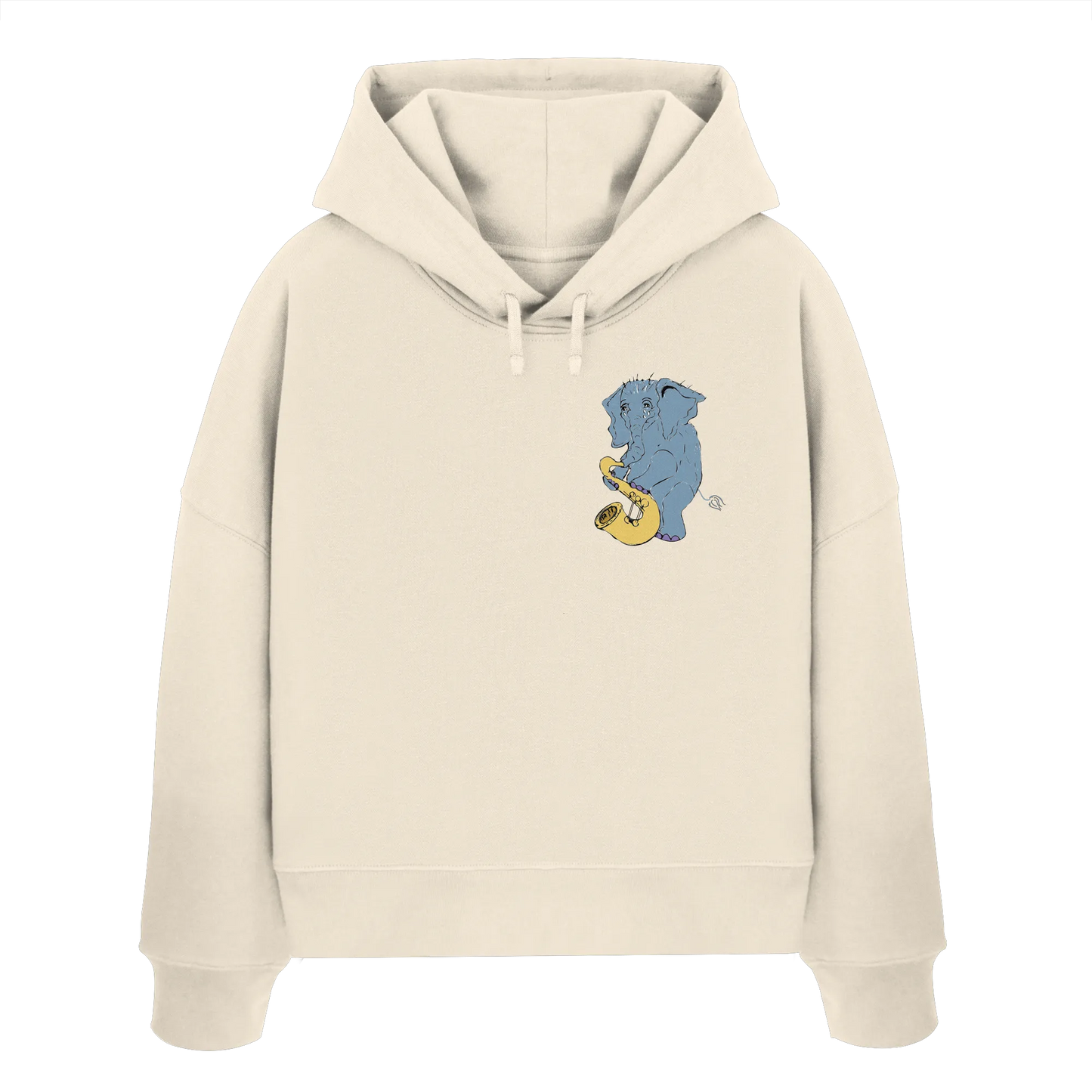 A sad Elephant  - Womens Organic Boxcut Hoodie