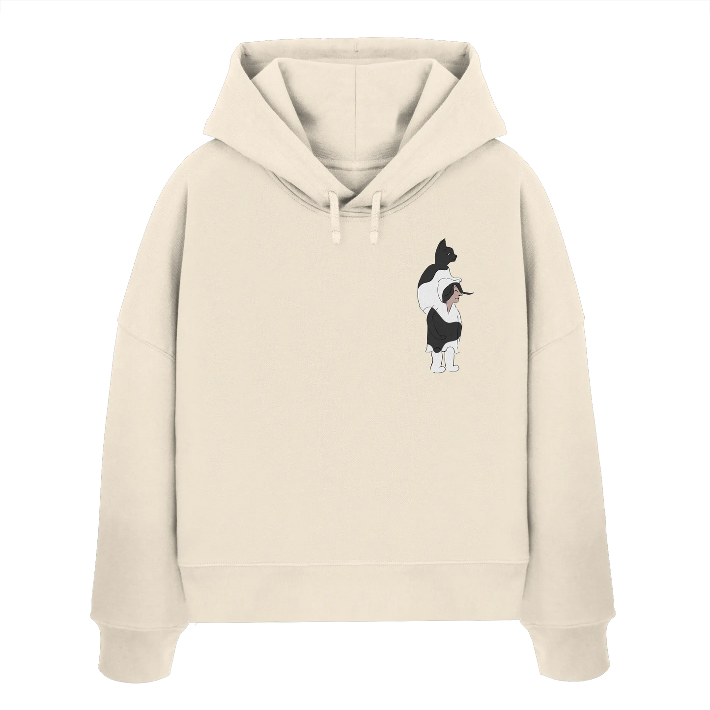 Cat Person - Womens Organic Boxcut Hoodie