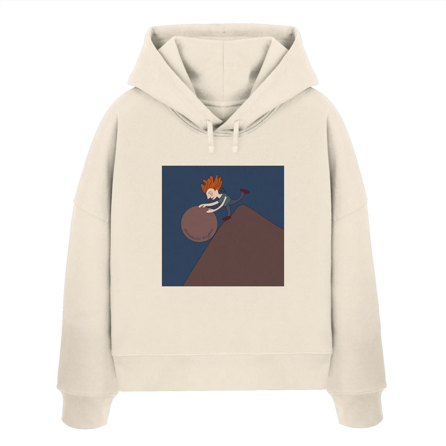 workaholic Sisyphus - Womens Organic Boxcut Hoodie