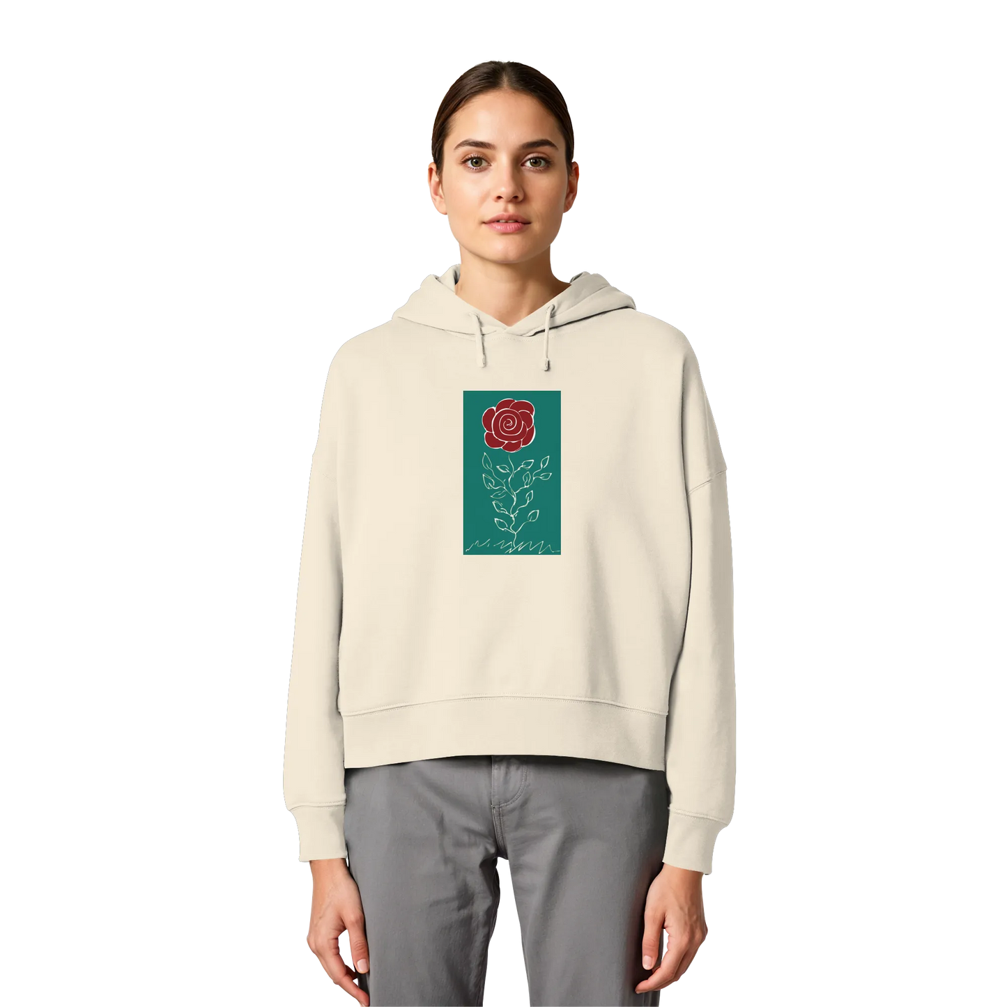 Rose - Womens Organic Boxcut Hoodie